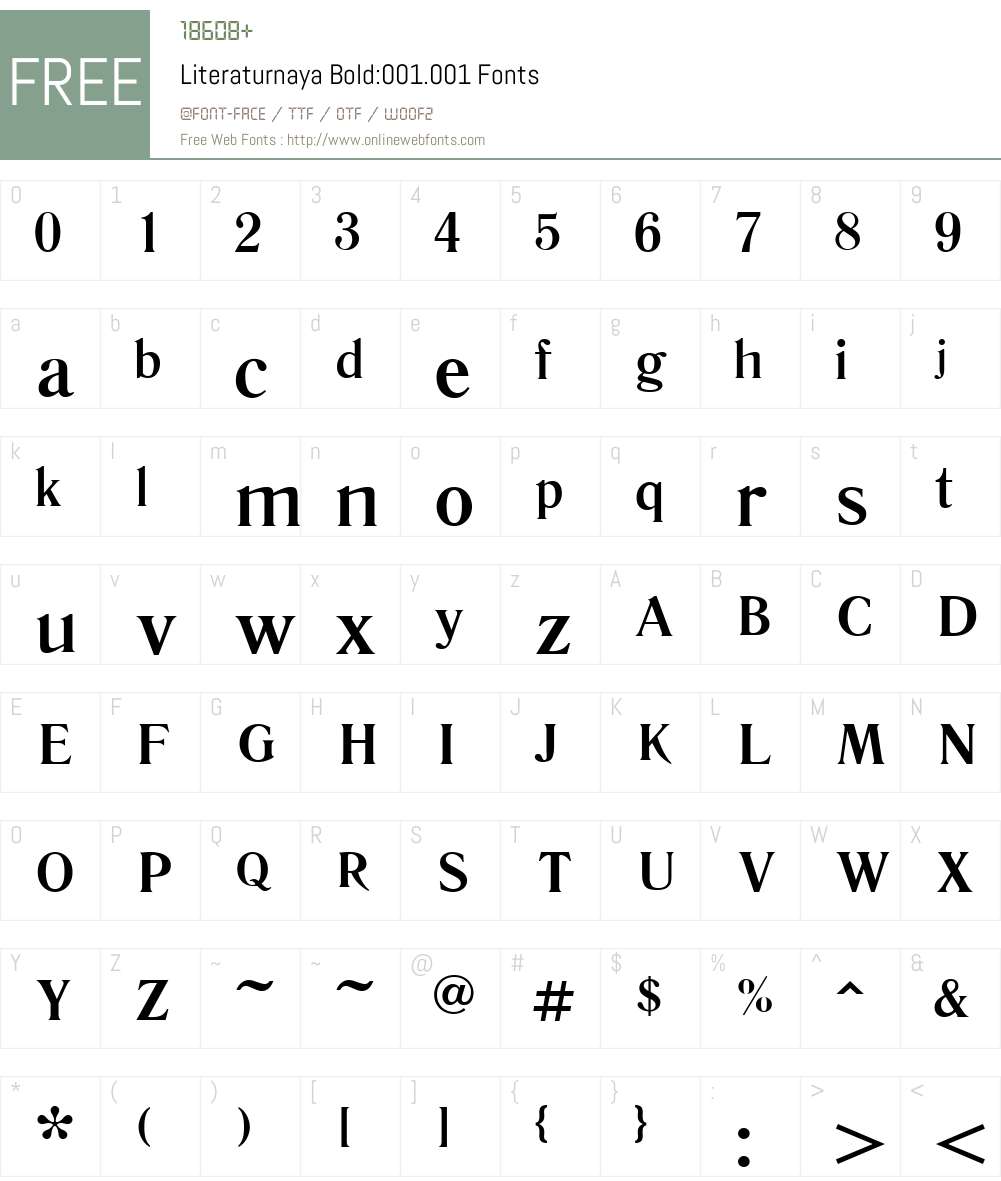 Literaturnaya Font Screenshots