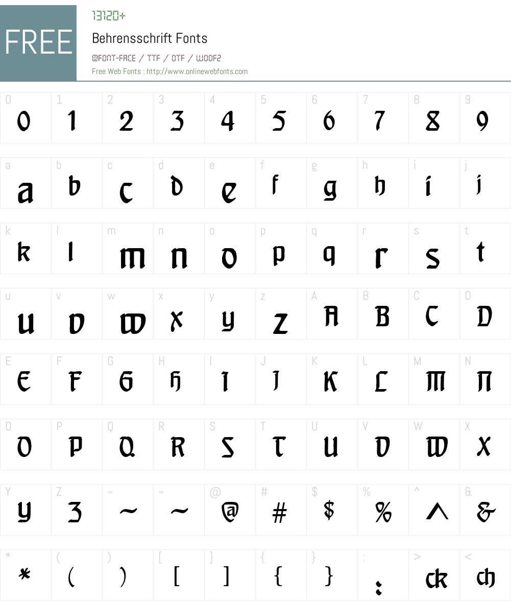 Behrensschrift Font Screenshots