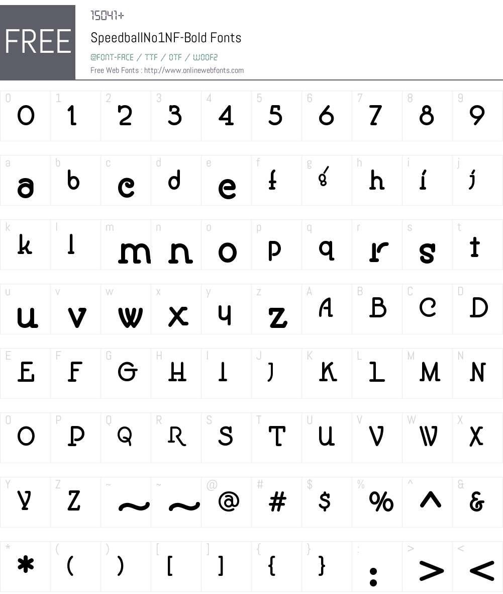 Speedball No1 NF Font Screenshots