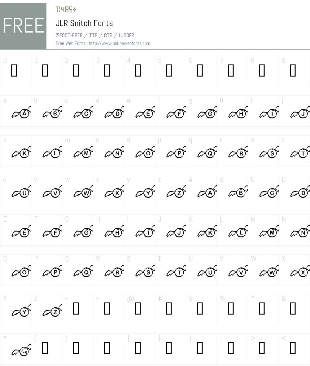 JLR Snitch Font Screenshots