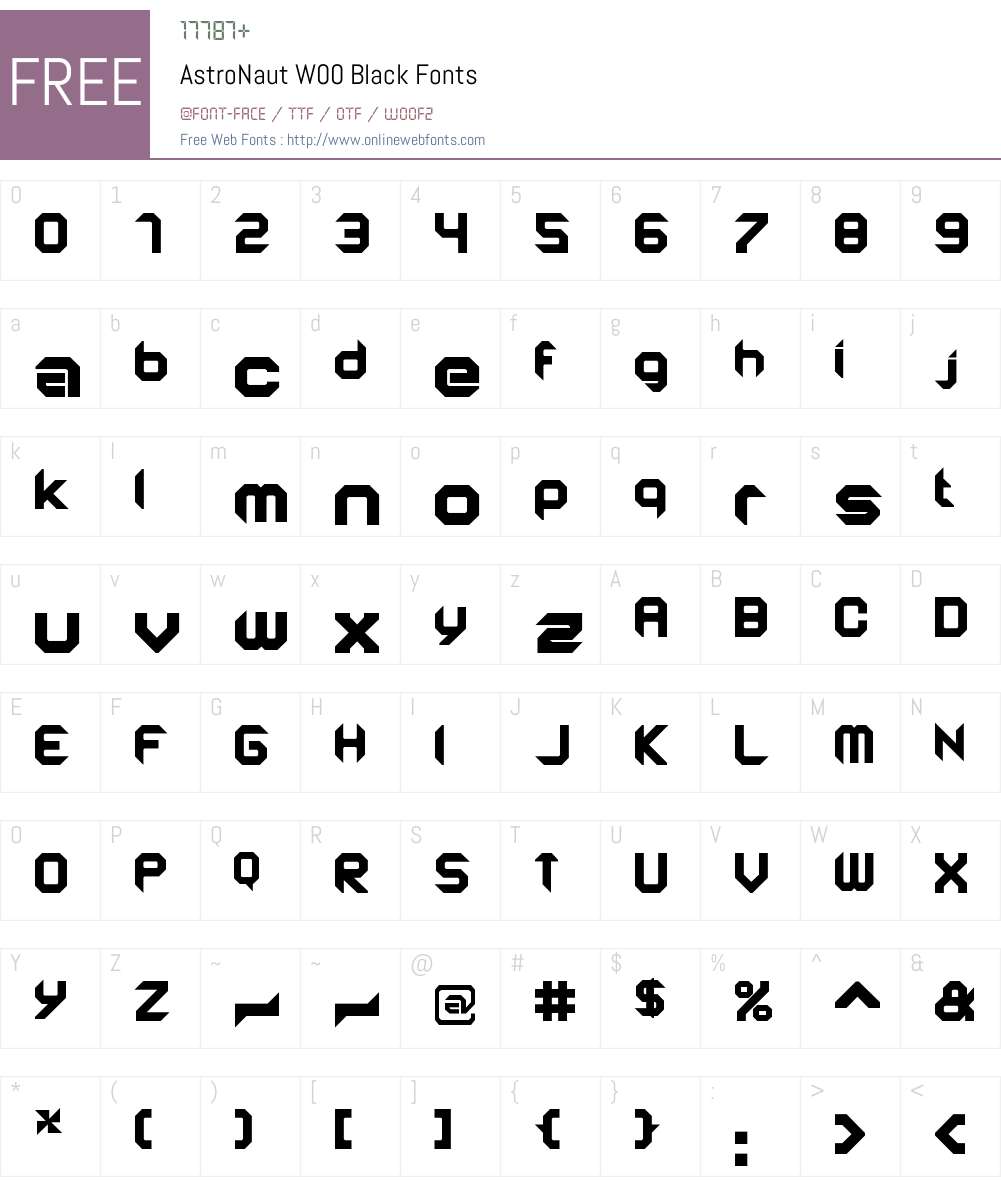 AstroNautW00-Black Font Screenshots