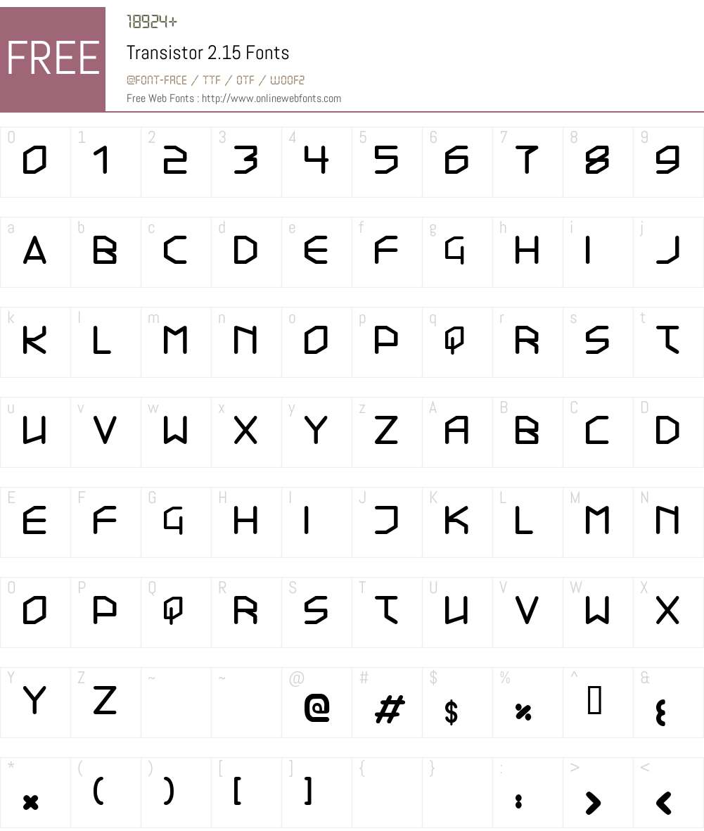 Transistor 2.15 Font Screenshots