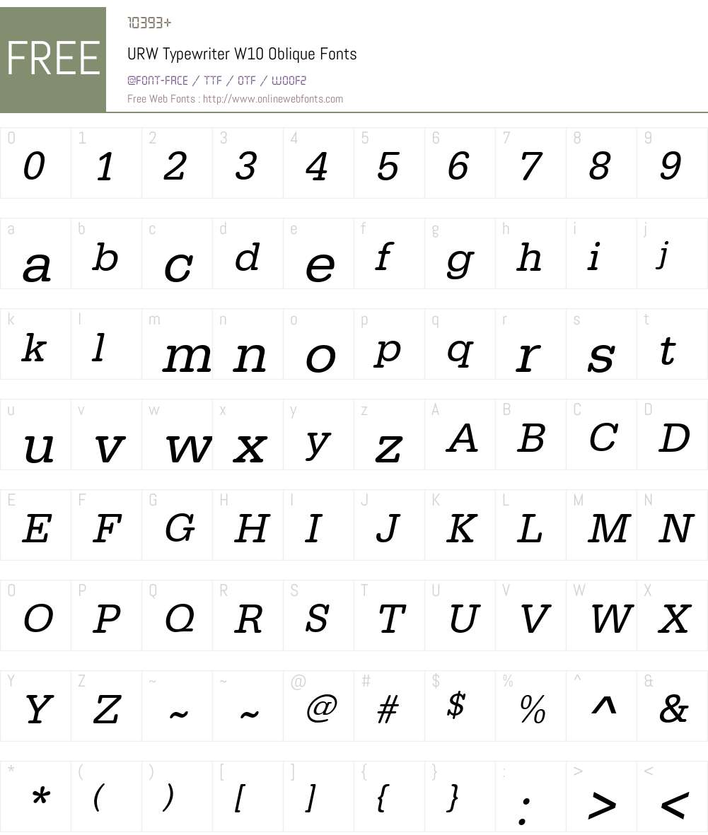 Typewriter Font Screenshots