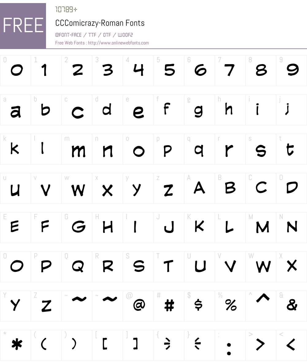 CCComicrazy Font Screenshots