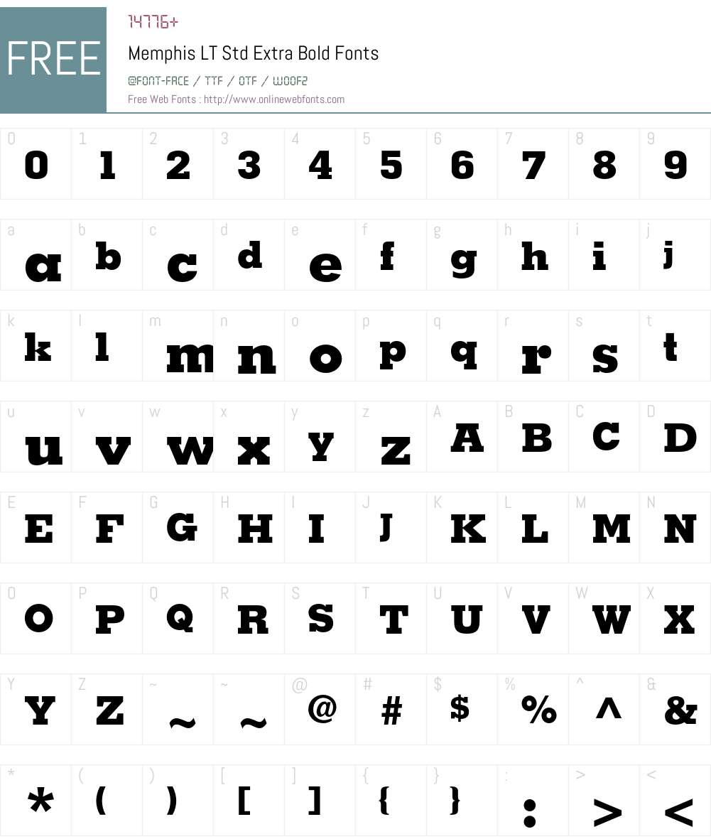 Memphis LT Std Font Screenshots