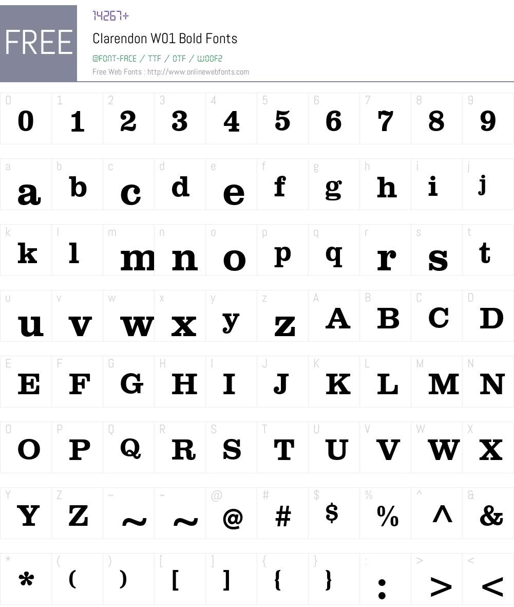 ClarendonW01-Bold Font Screenshots