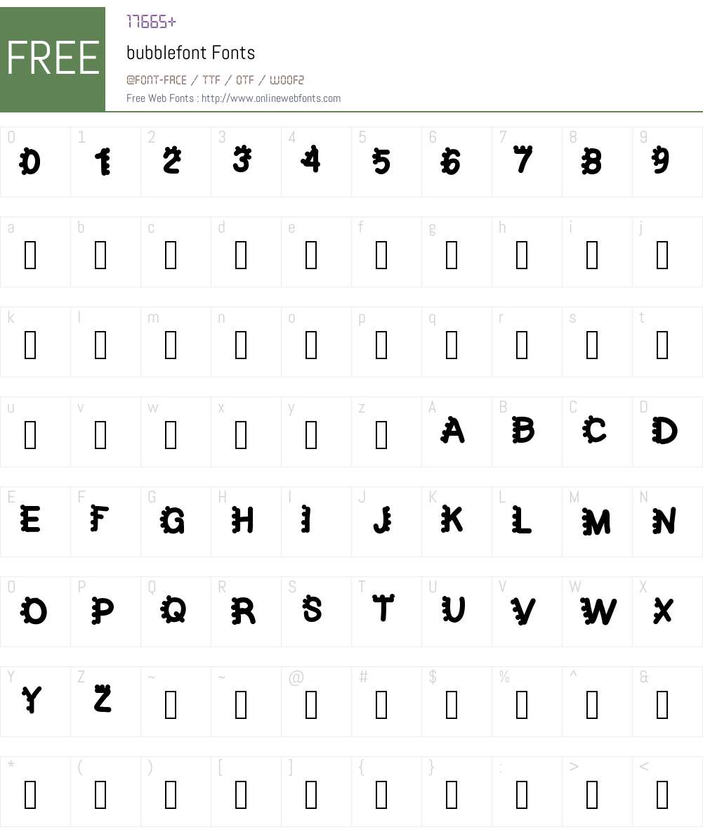 bubblefont Font Screenshots