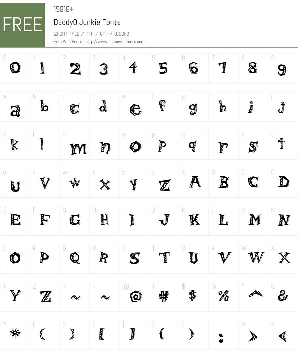 DaddyO Font Screenshots