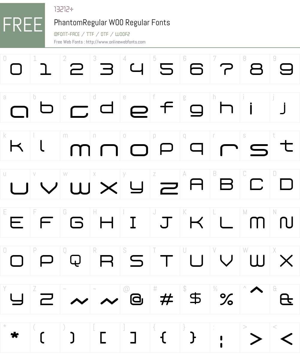 PhantomRegular Font Screenshots