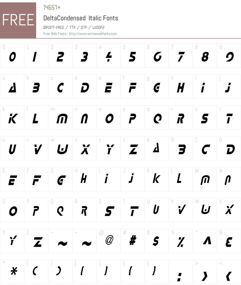 DeltaCondensed Font Screenshots