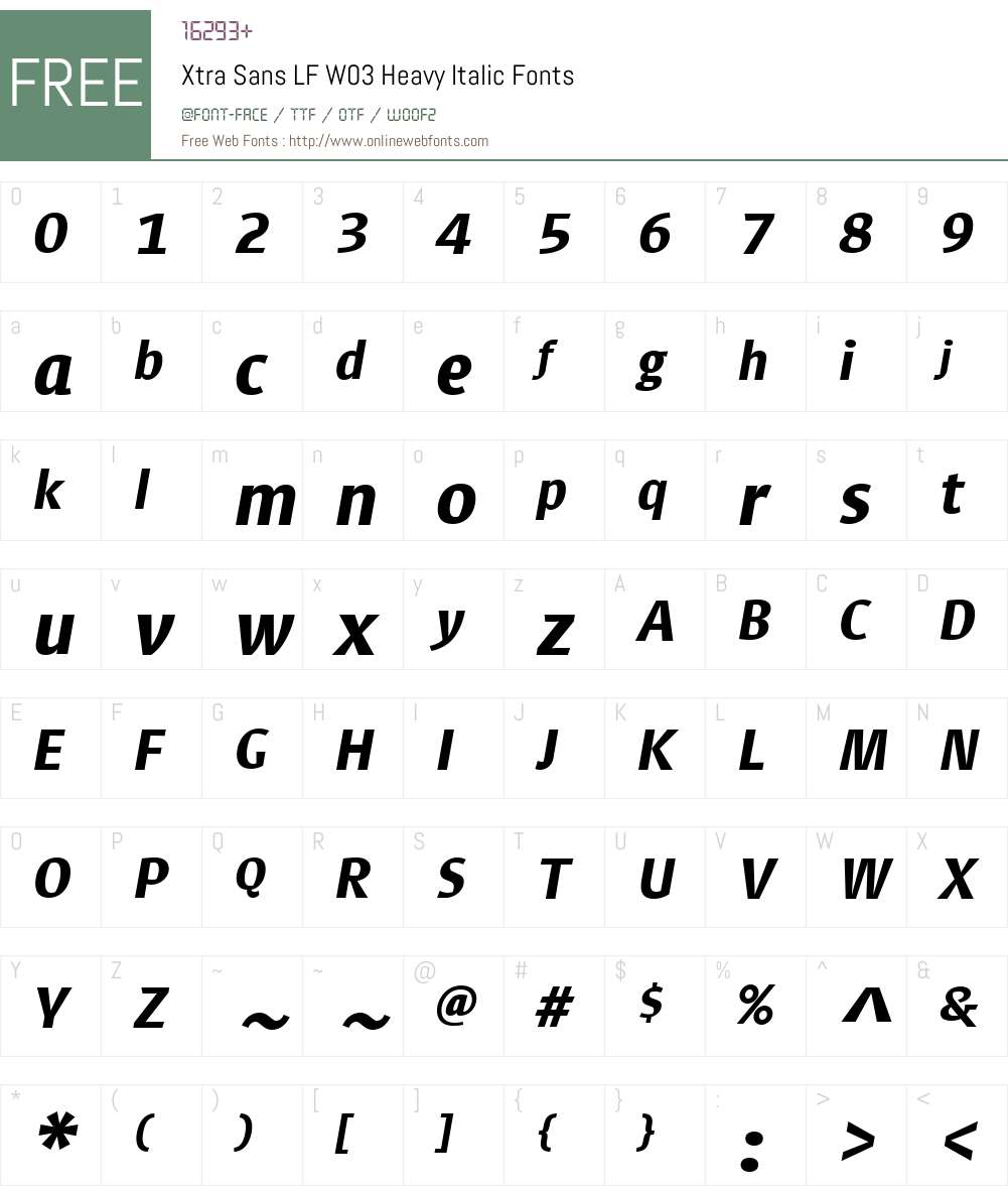Xtra Sans Font Screenshots