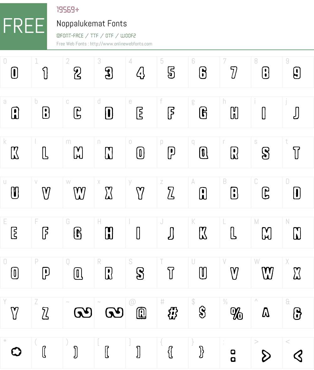 Noppalukemat Font Screenshots