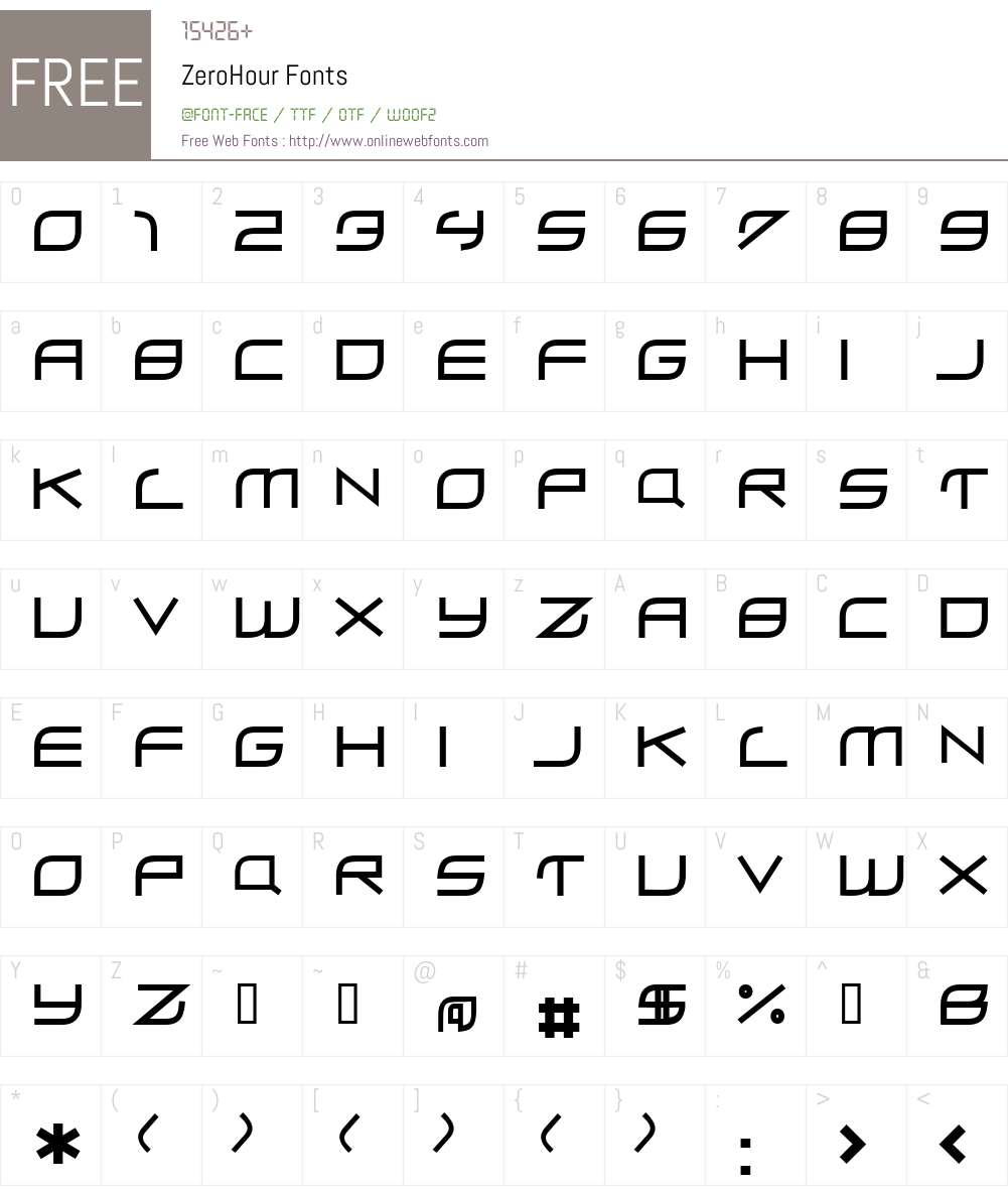 ZeroHour Font Screenshots