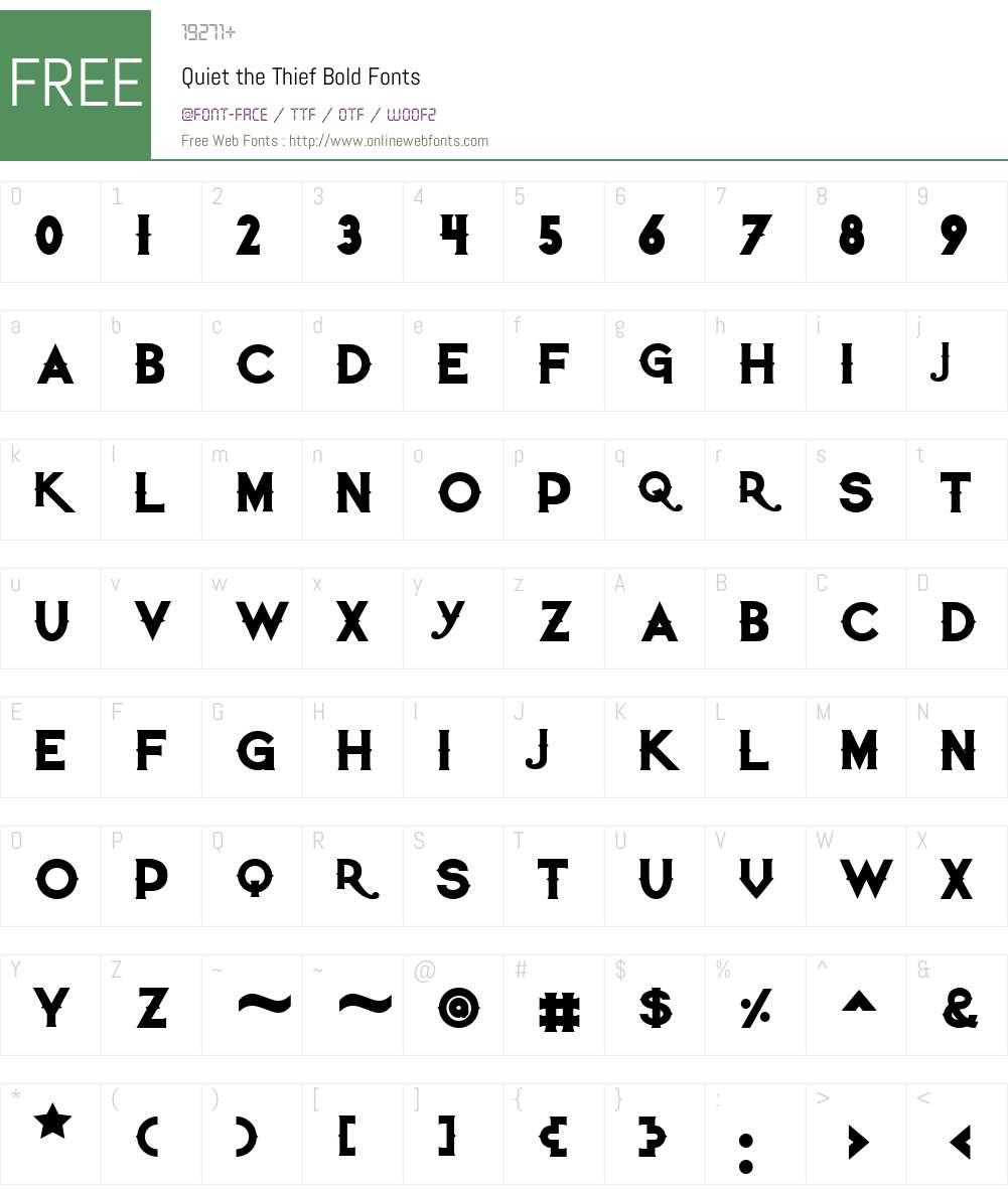 Quiet the Thief Font Screenshots