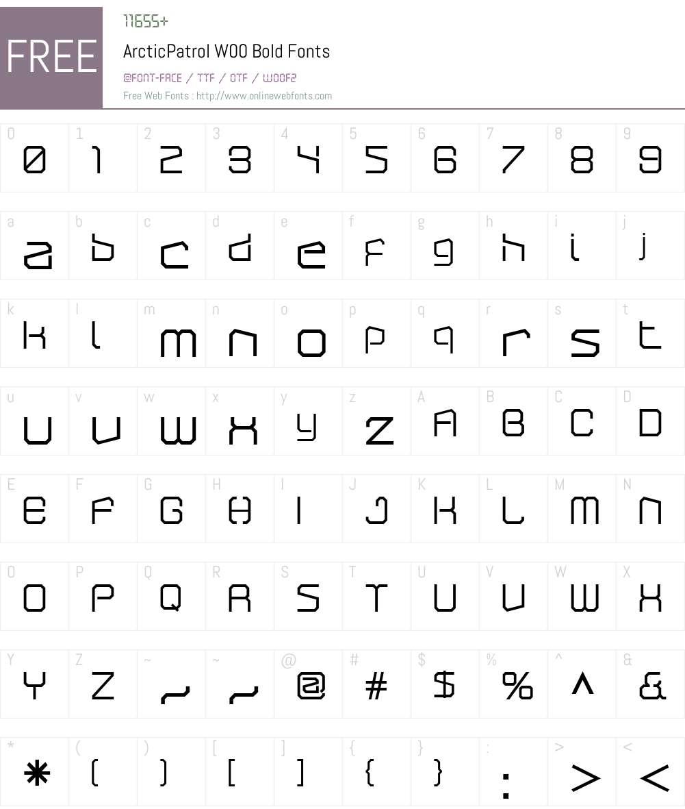 ArcticPatrolW00-Bold Font Screenshots