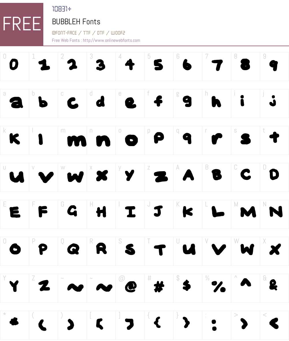 BUBBLEH Font Screenshots