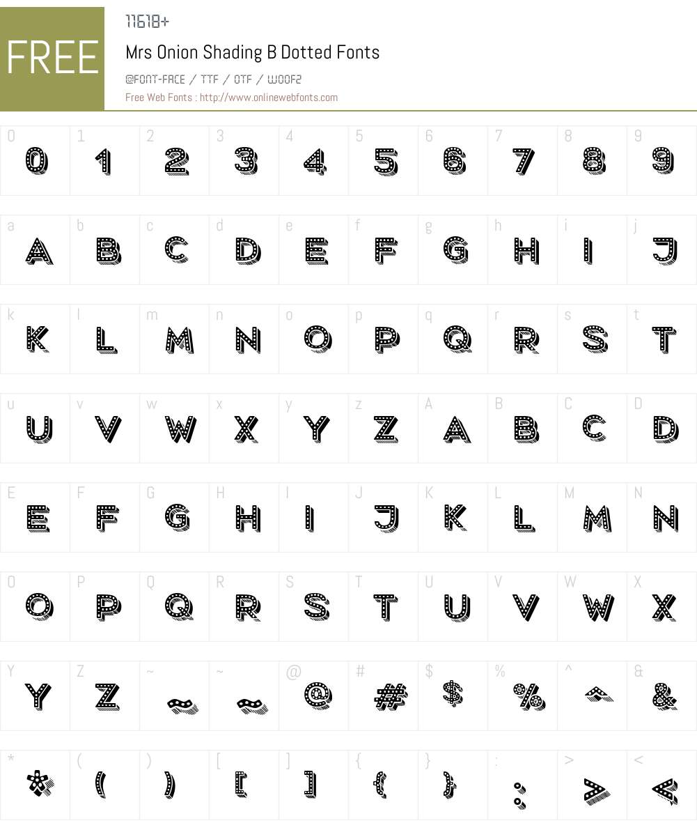 MrsOnion-ShadingBDotted Font Screenshots