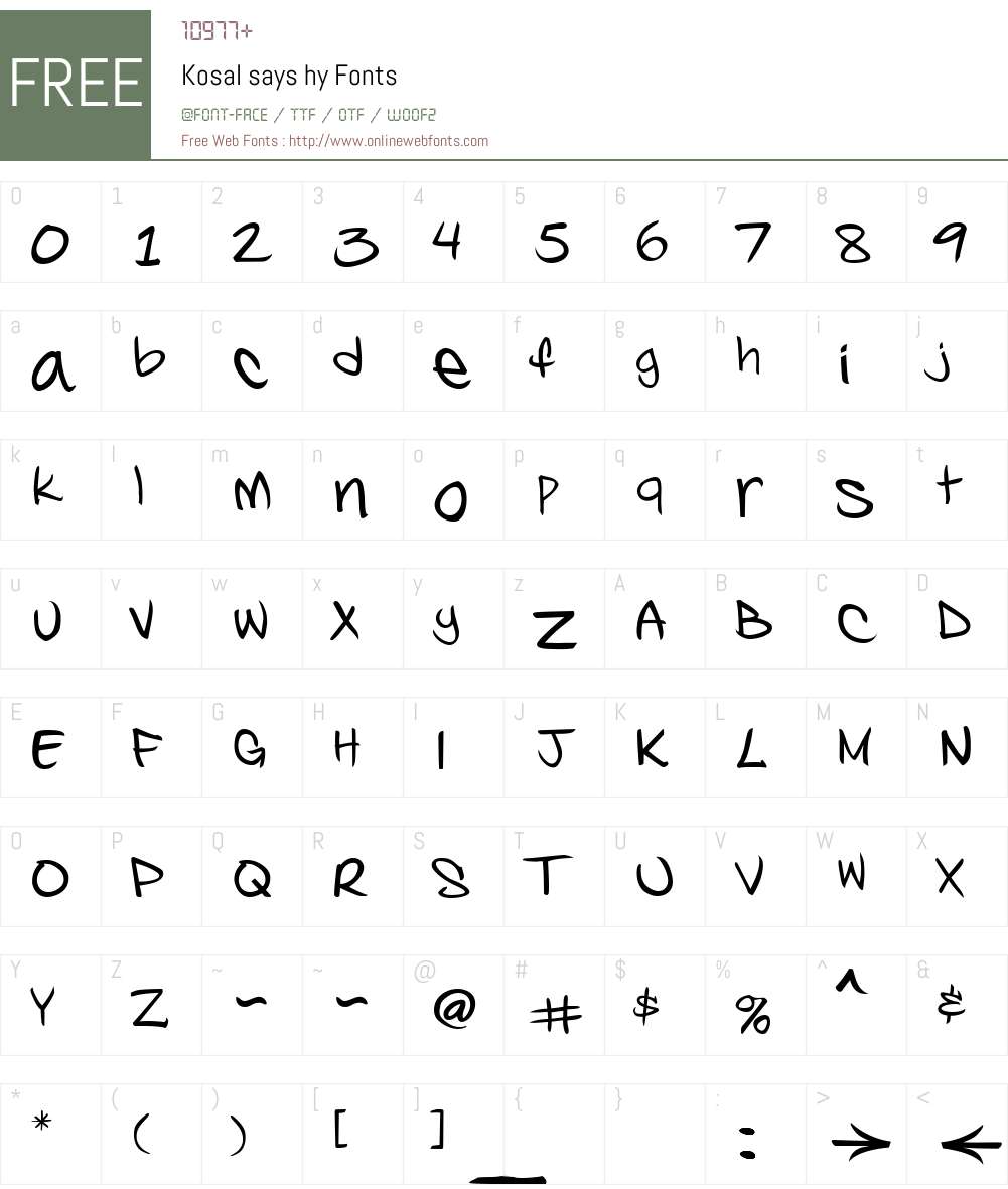 Kosal says hy Font Screenshots