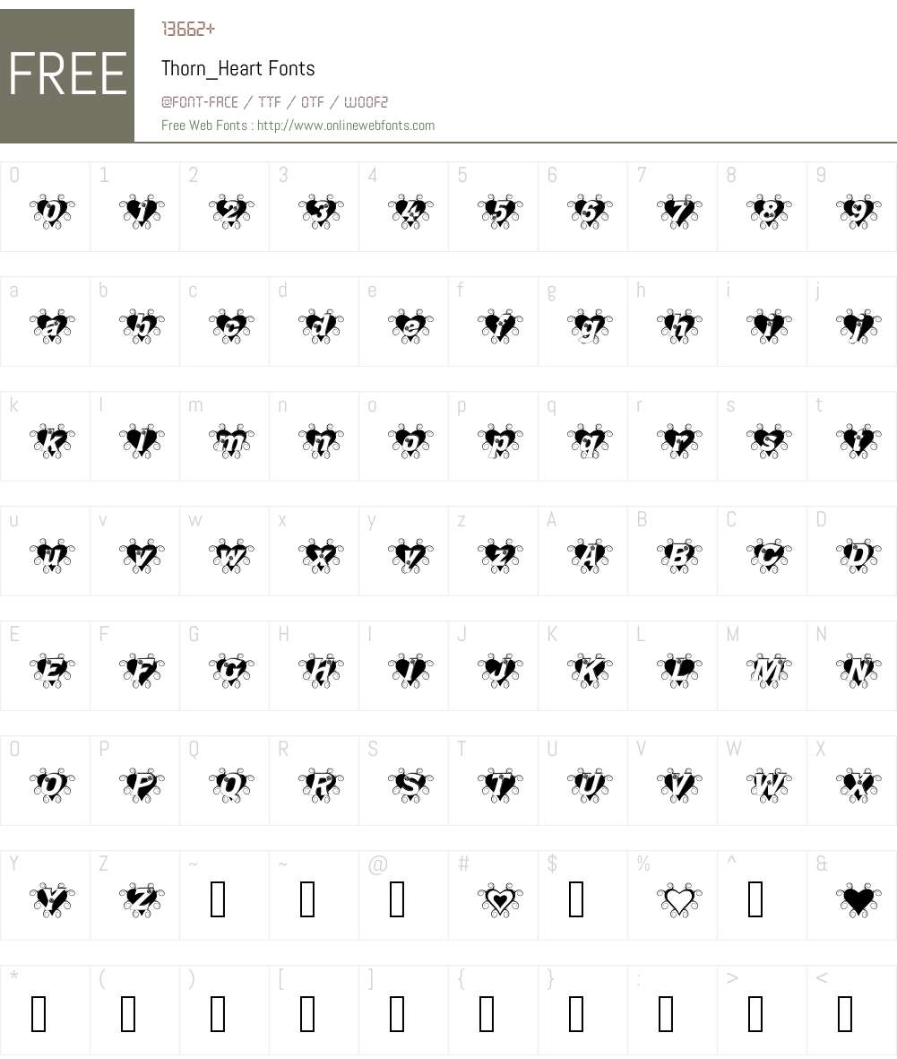 Thorn_Heart Font Screenshots