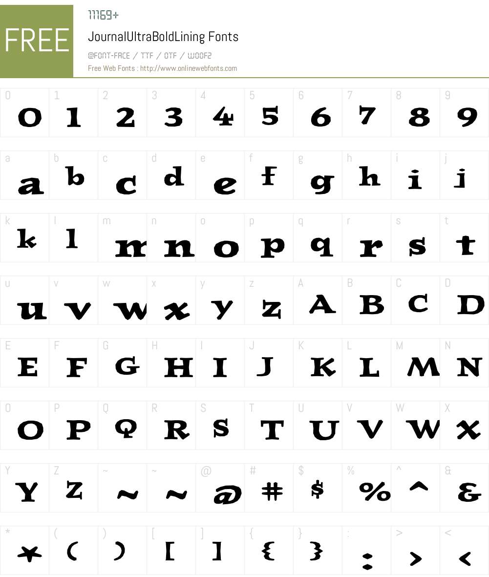 JournalUltraBoldLining Font Screenshots