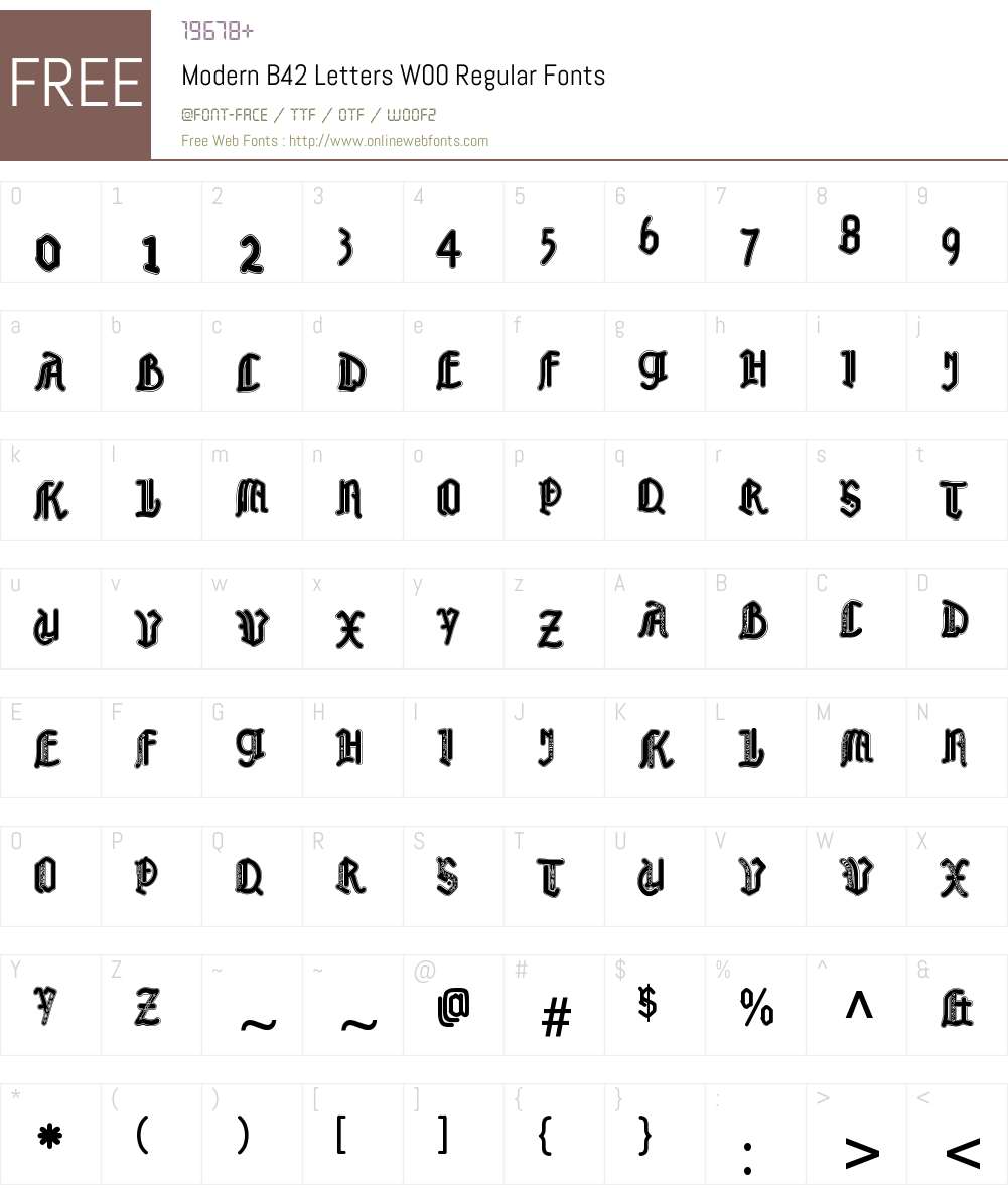 ModernB42LettersW00-Regular Font Screenshots