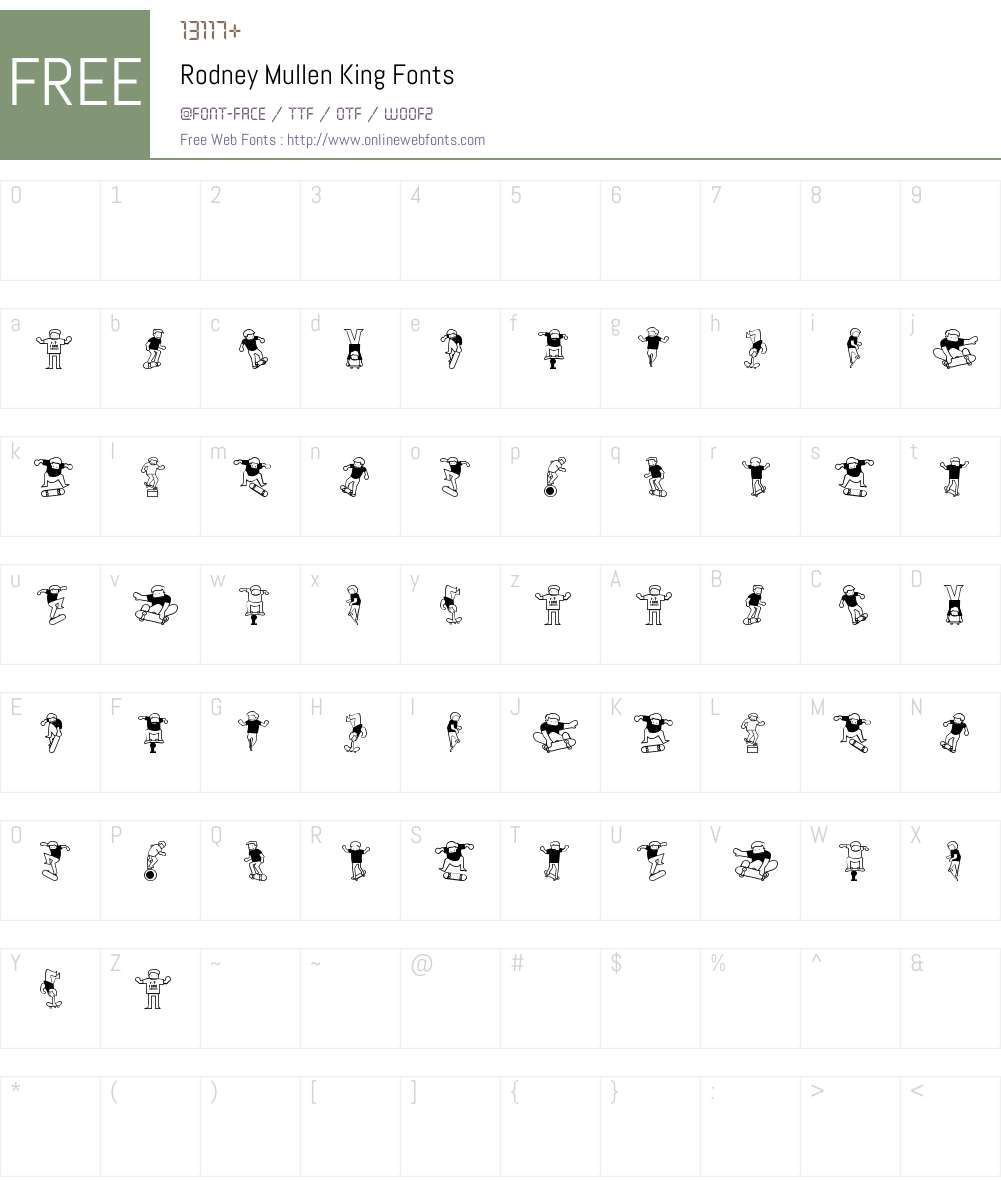 Rodney Mullen King Font Screenshots