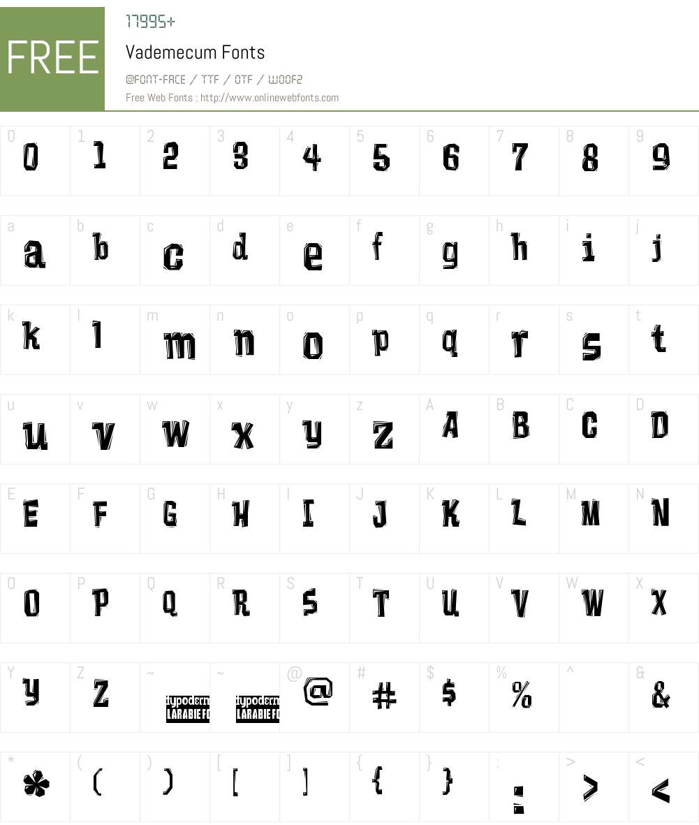 Vademecum Font Screenshots