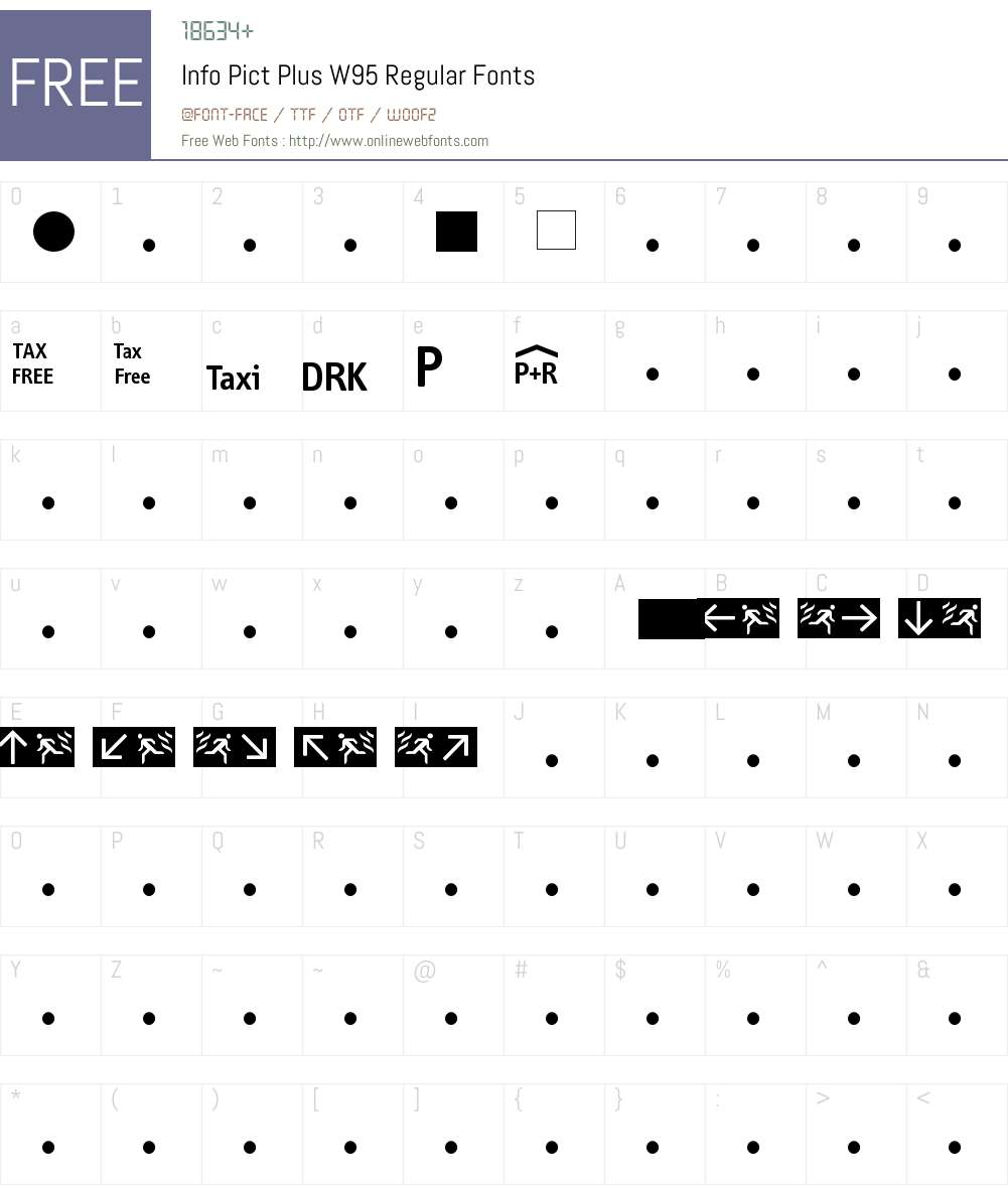 FF Info Pict Font Screenshots