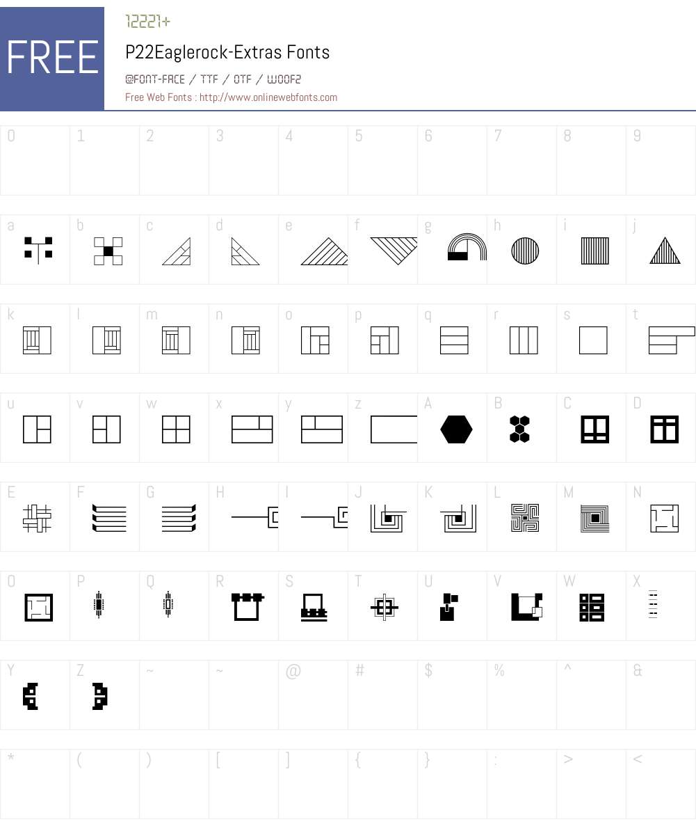 P22Eaglerock Font Screenshots