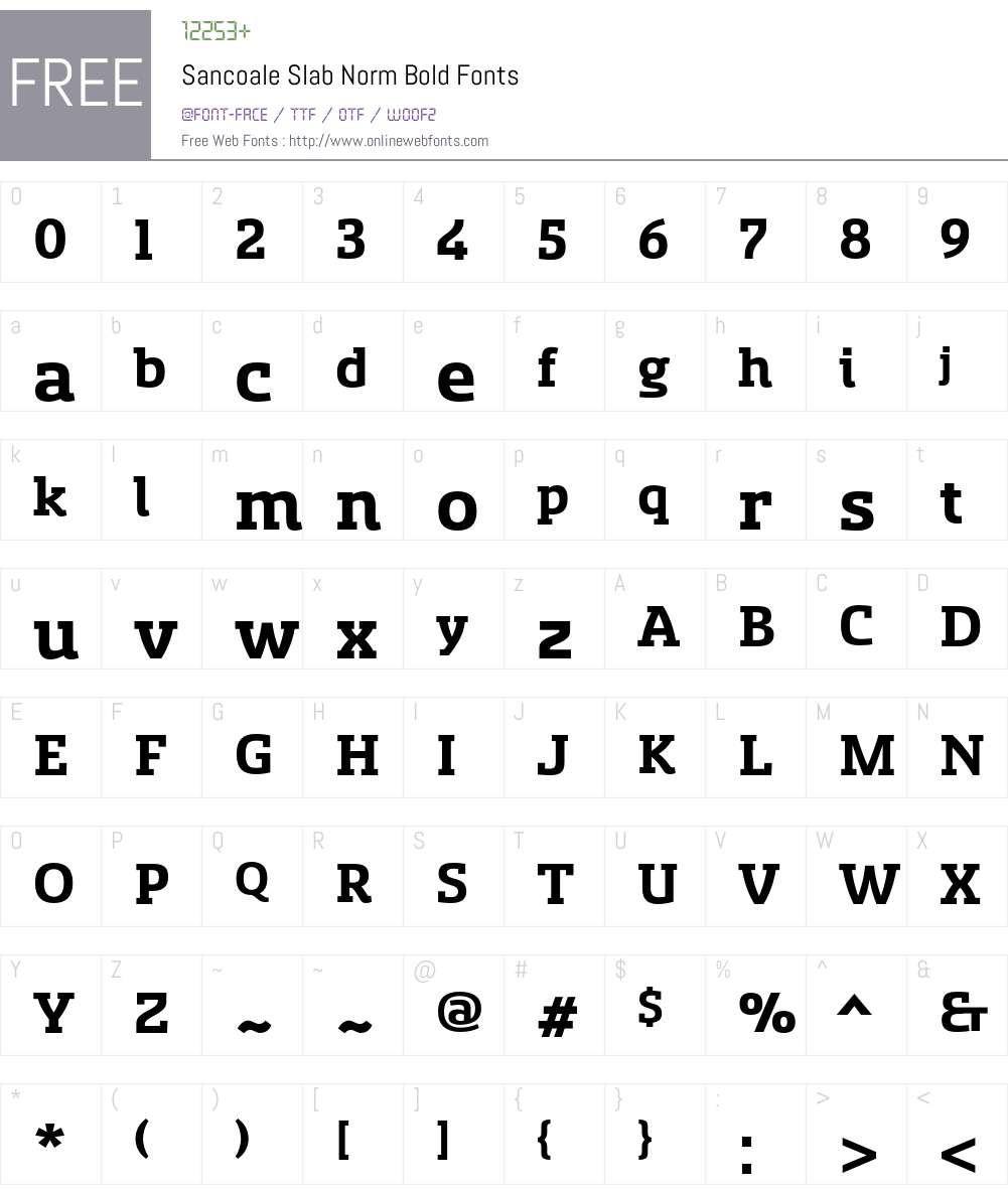 Sancoale Slab Font Screenshots