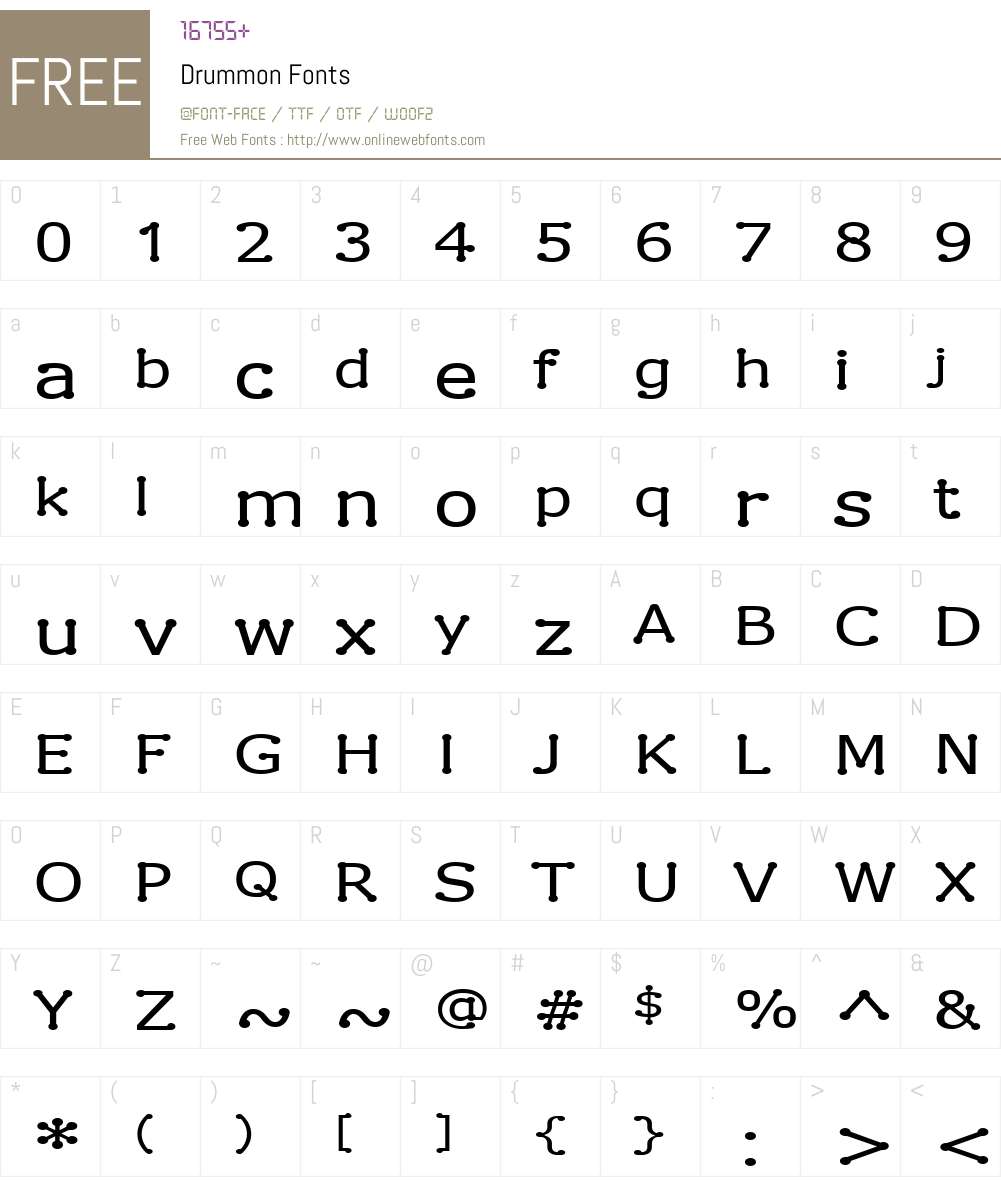 Drummon Font Screenshots