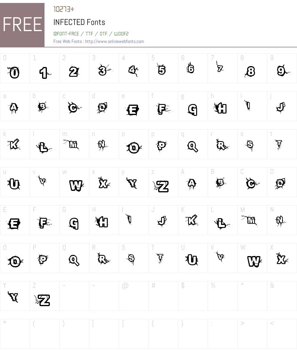 INFECTED Font Screenshots