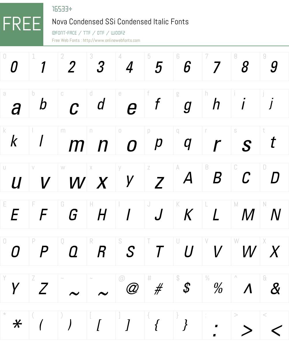Nova Condensed SSi Font Screenshots