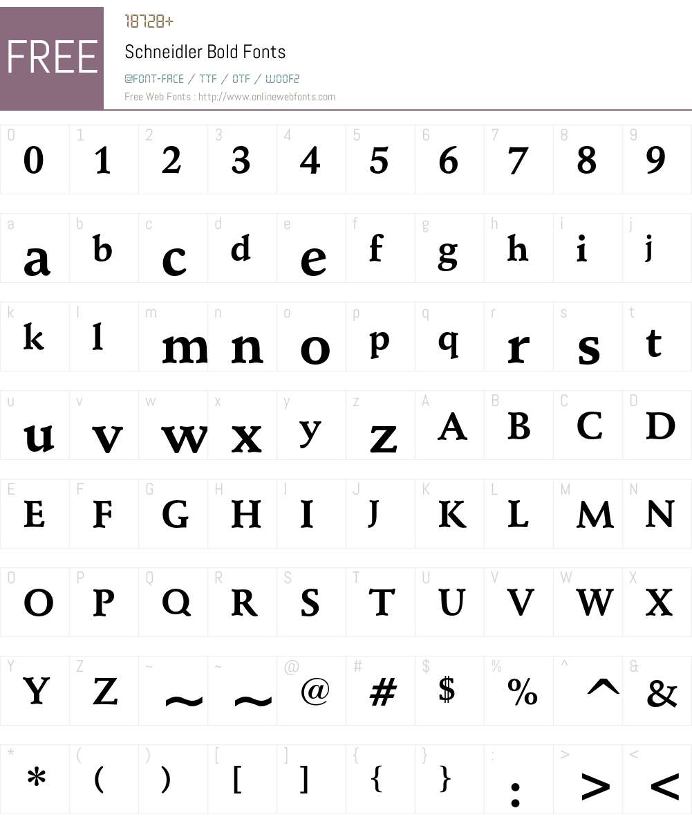 Schneidler Font Screenshots