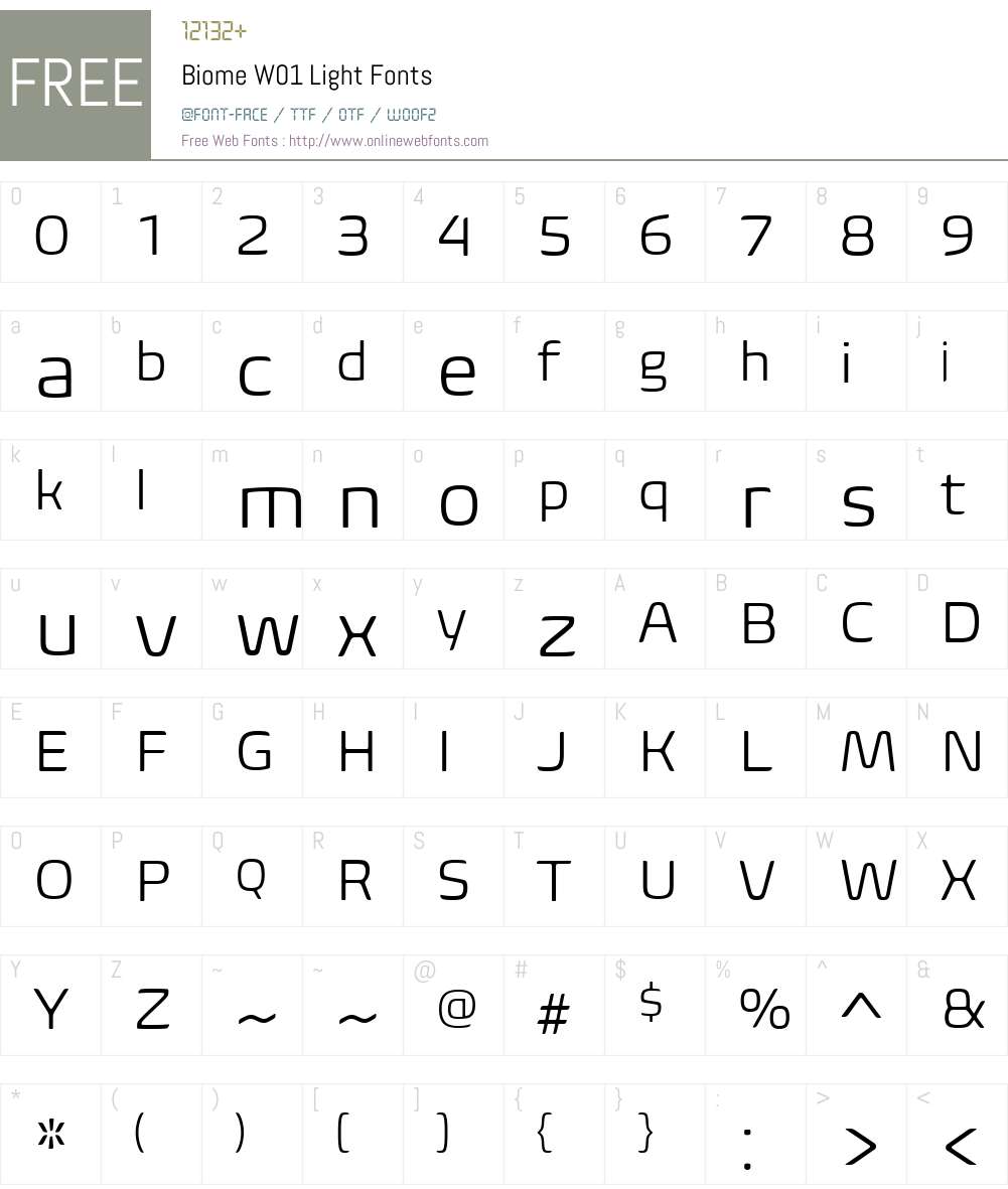 BiomeW01-Light Font Screenshots