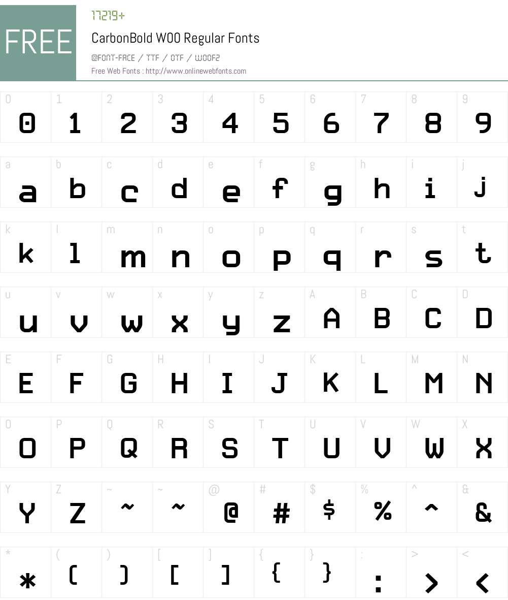 Carbon Font Screenshots