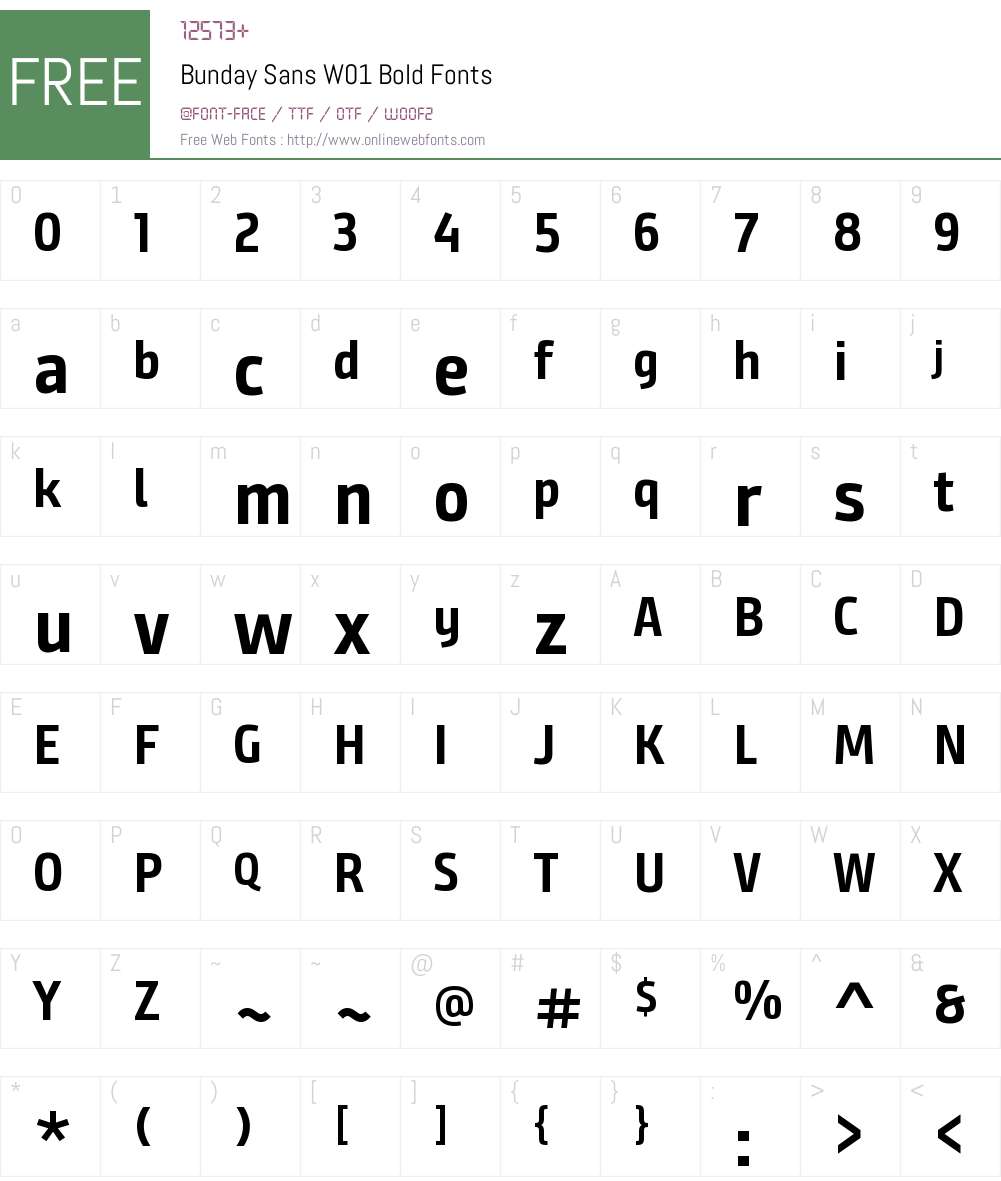 Bunday Sans W01 Font Screenshots