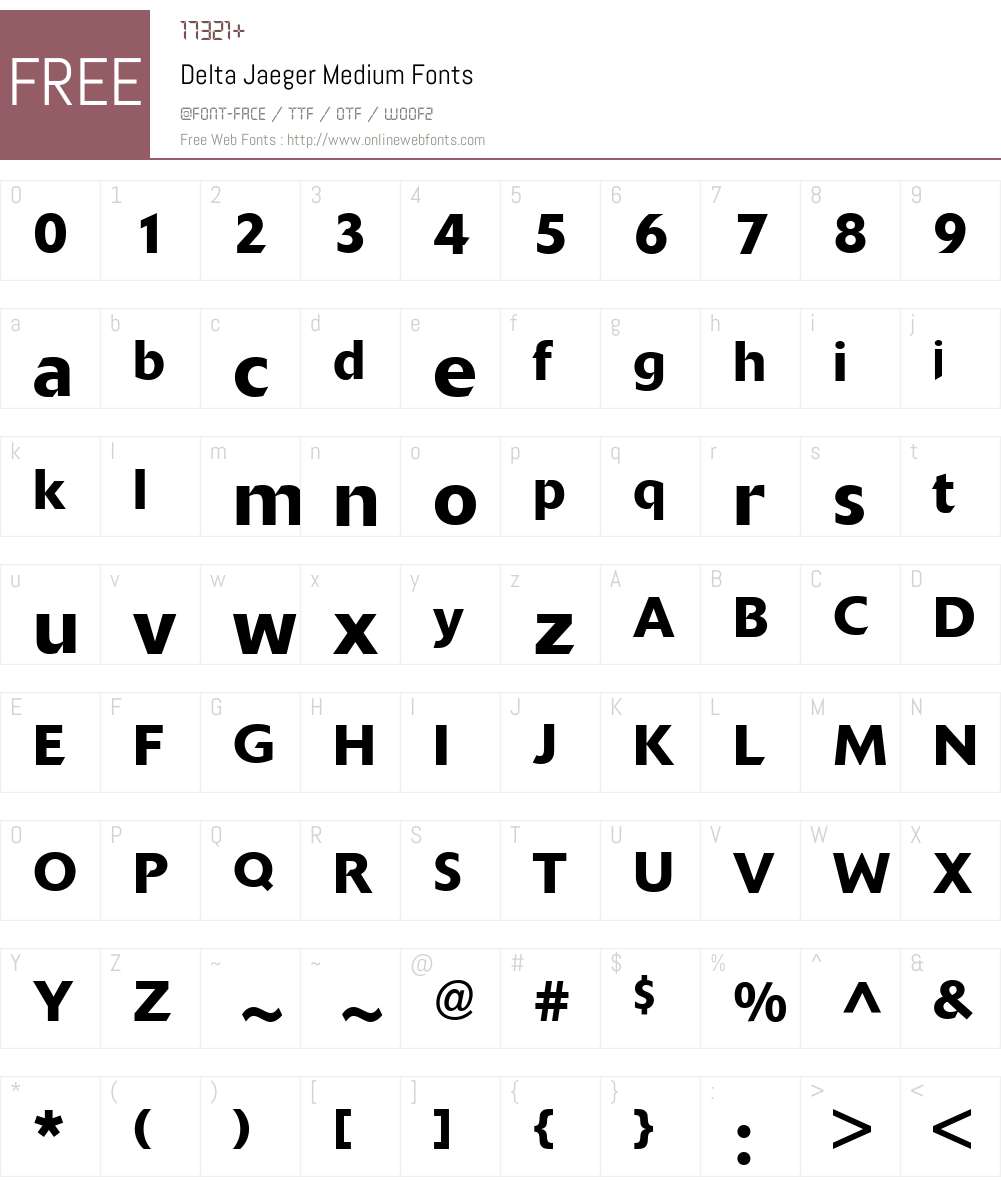 Delta Jaeger Font Screenshots