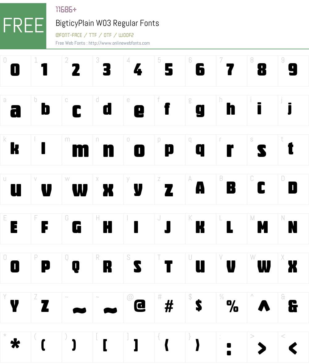 Bigticy Font Screenshots