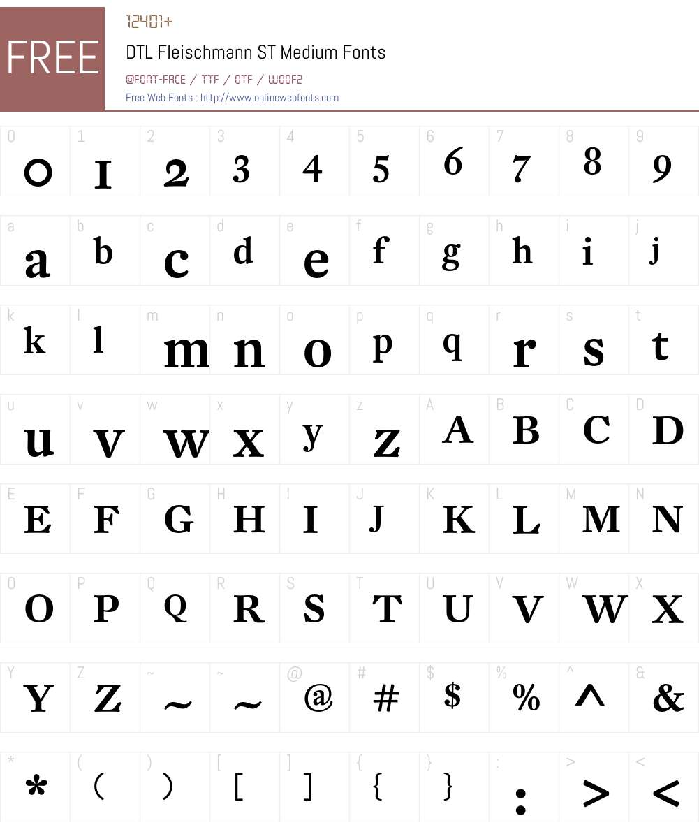 DTL Fleischmann Font Screenshots
