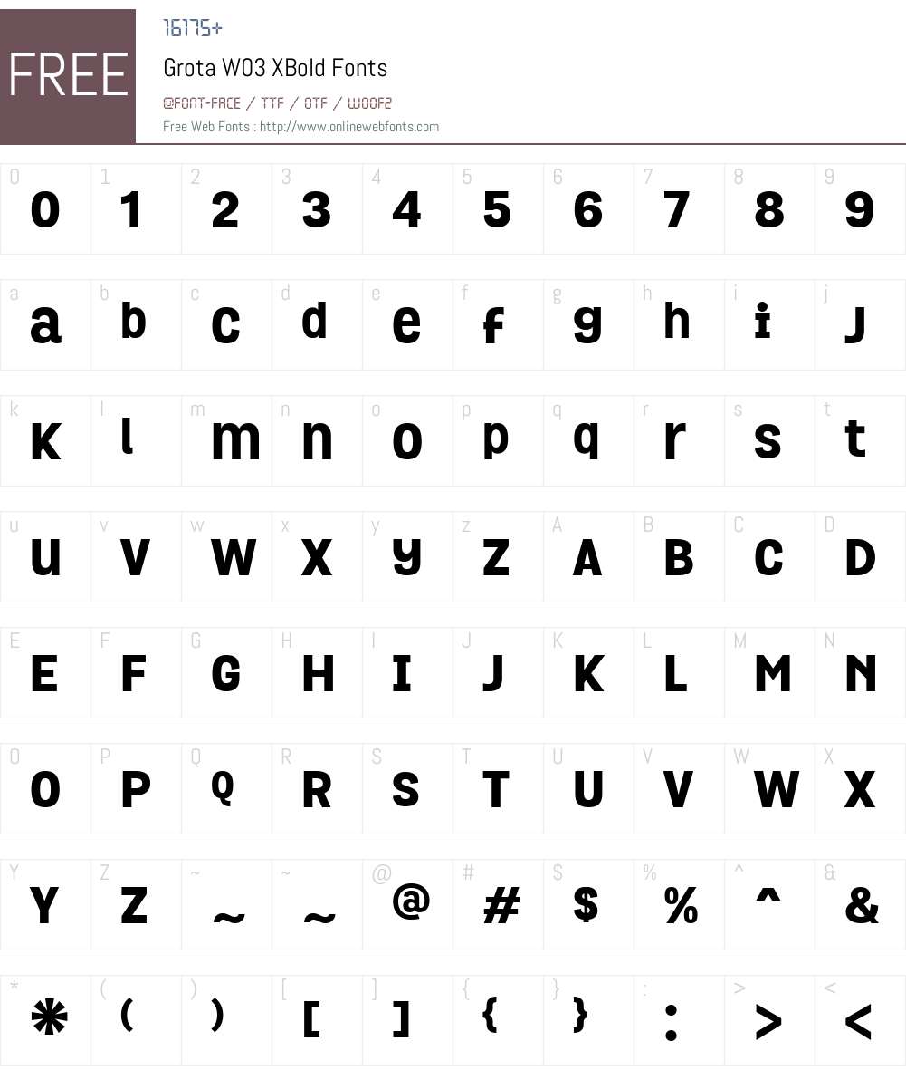 GrotaW03-XBold Font Screenshots