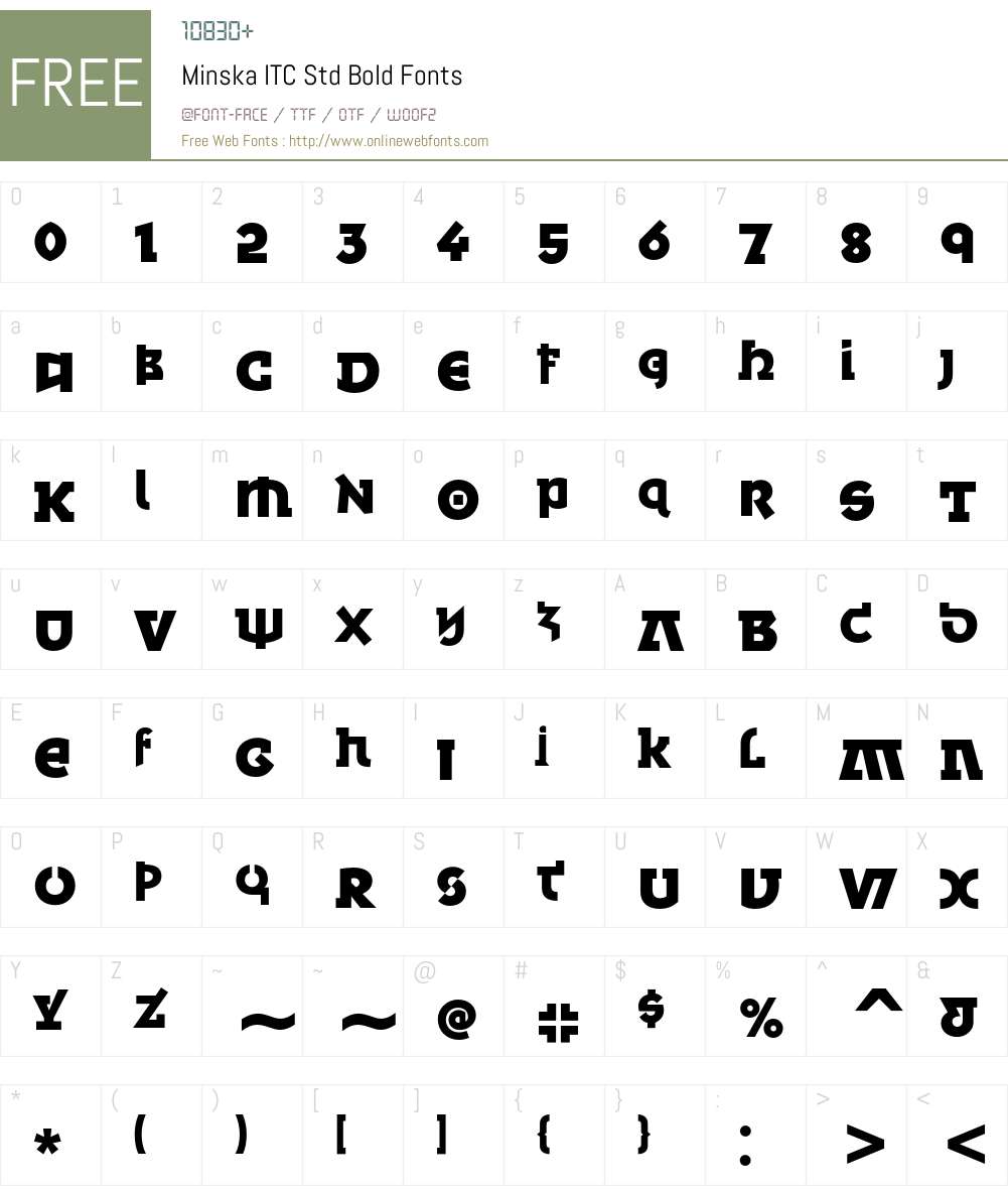 Minska ITC Std Font Screenshots