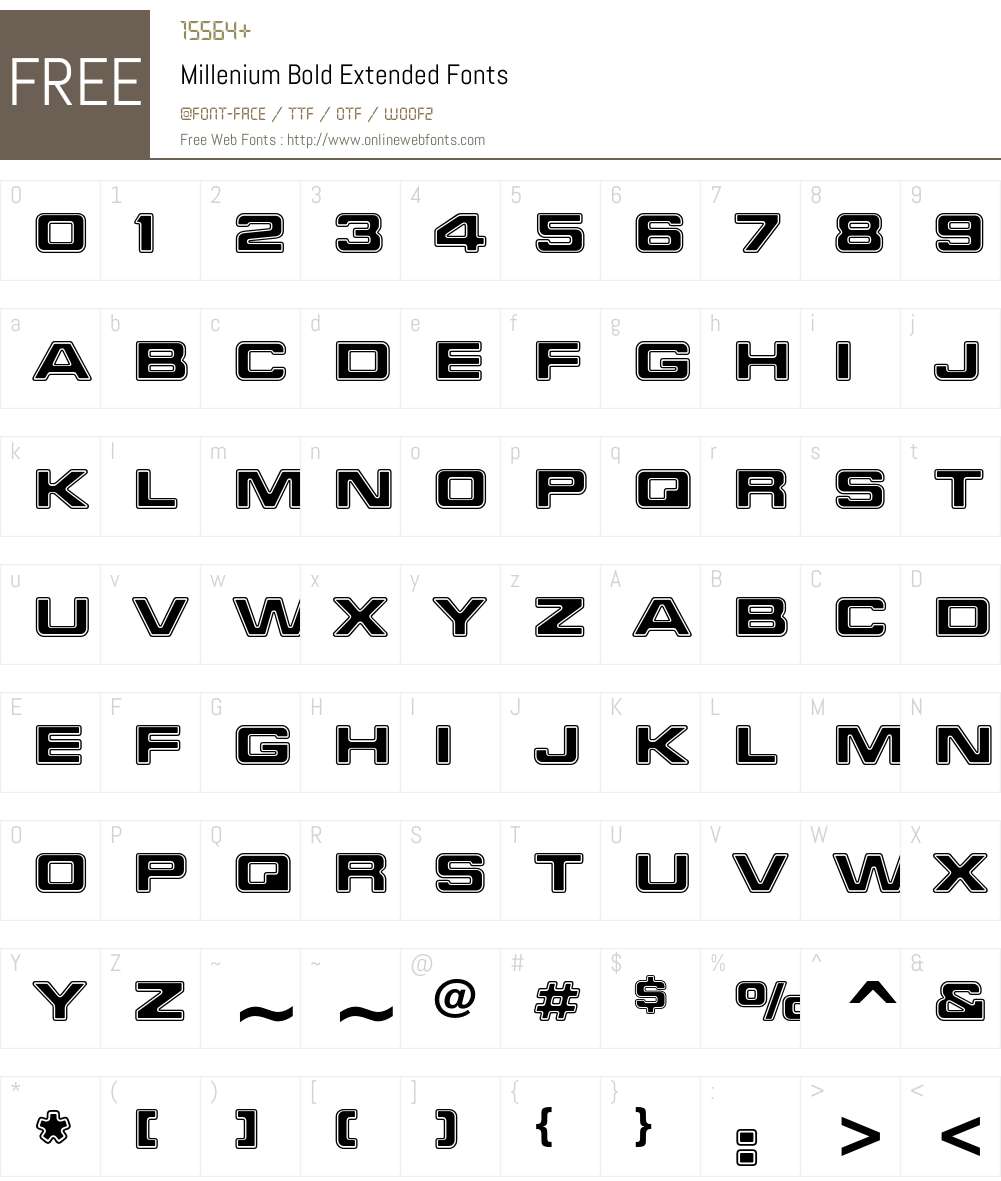 Millenium Font Screenshots