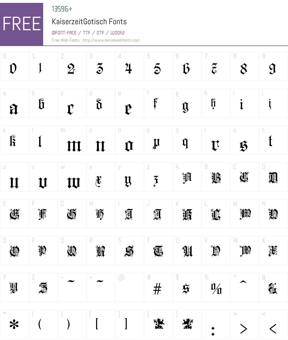 KaiserzeitGotisch Font Screenshots