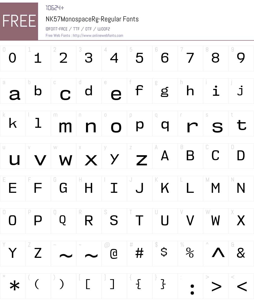 NK57 Monospace Font Screenshots
