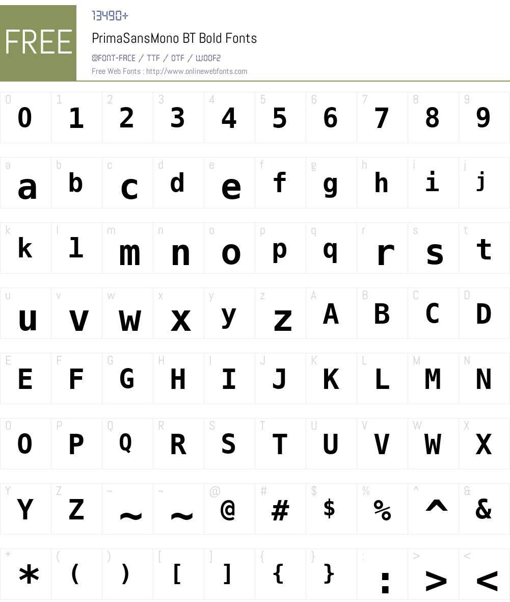 PrimaSansMono BT Font Screenshots