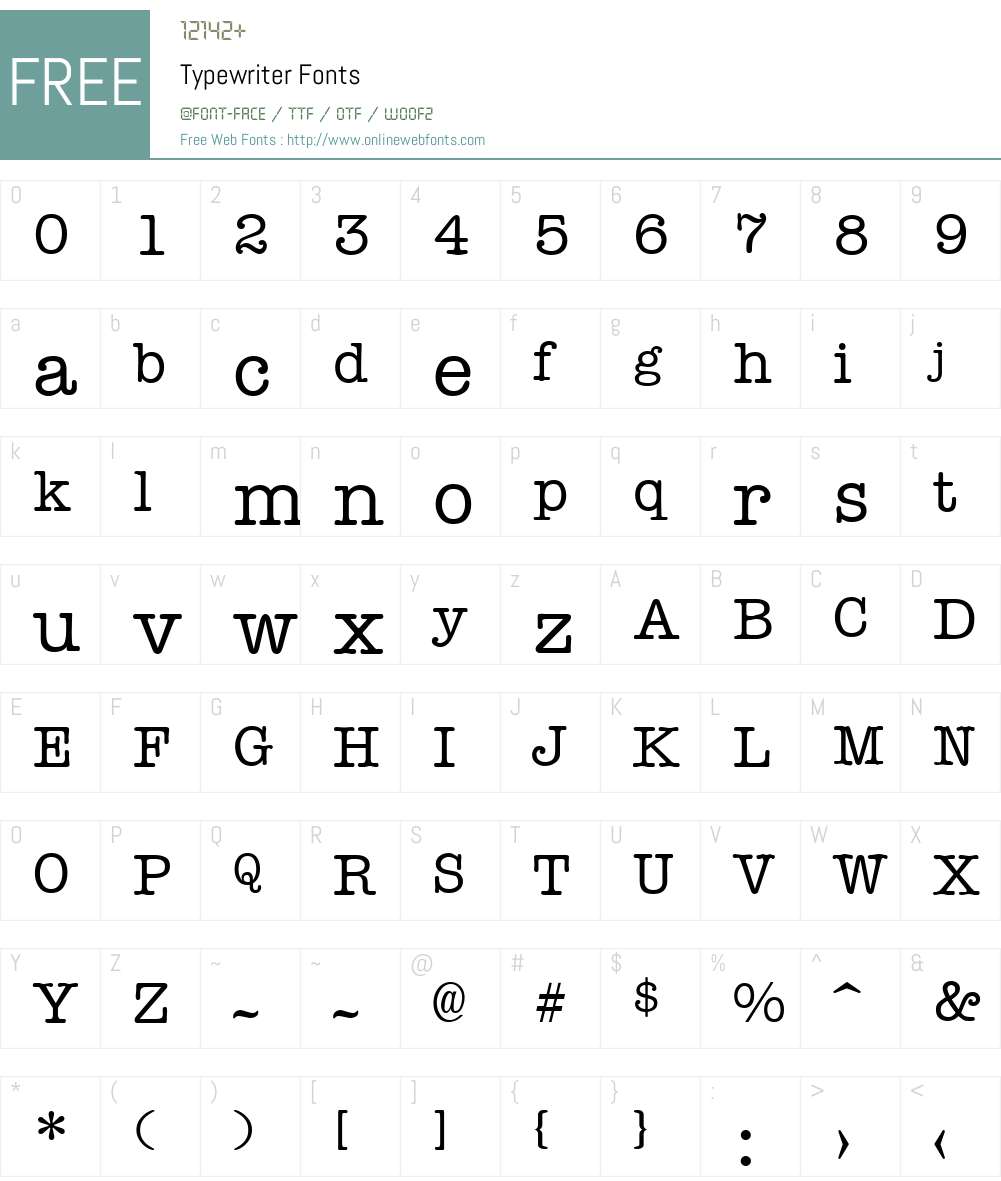 Typewriter Font Screenshots