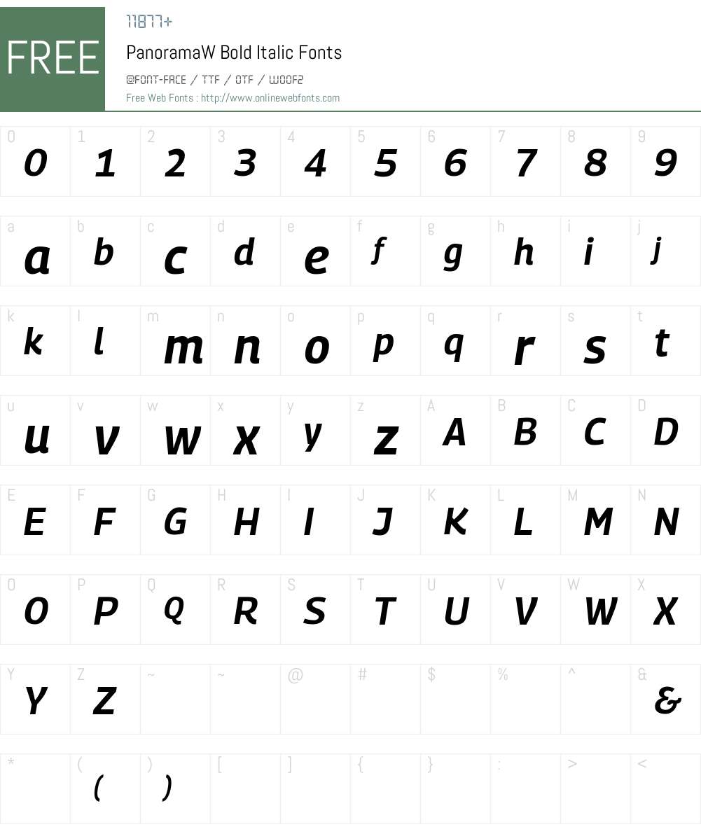 PanoramaW Font Screenshots