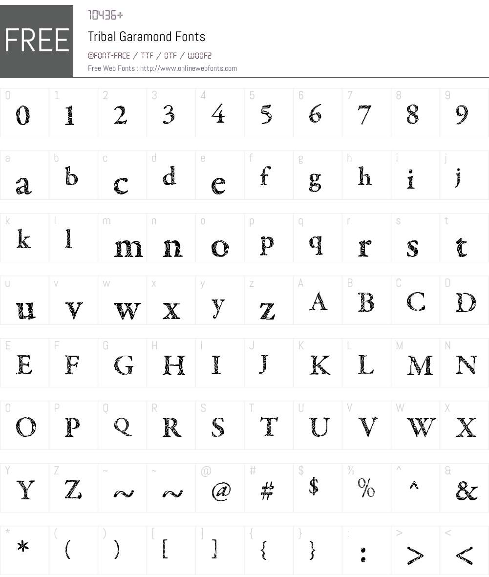 Tribal Garamond Font Screenshots