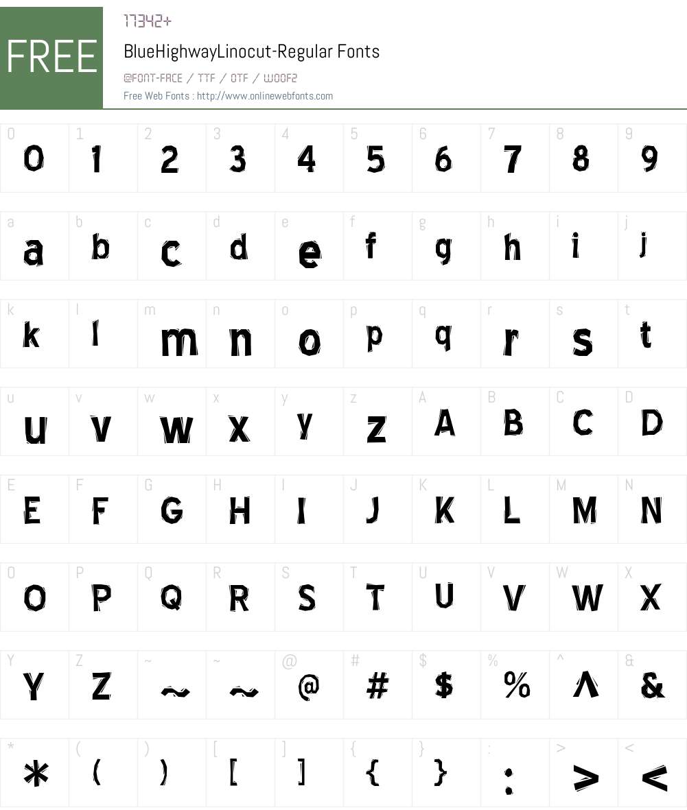 Blue Highway Font Screenshots